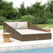 Lettino Prendisole Marrone 201x139 cm in Polyrattan 42666