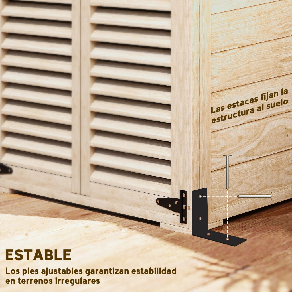 Armadio da Giardino in Legno ¨C zephmum ¨C Naturale 75x50x118 cm