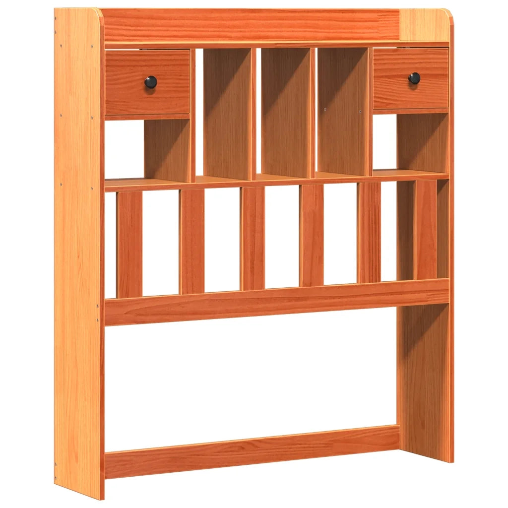 Letto Libreria senza Materasso Marrone Cera 100x200 cm in Pino 3323955