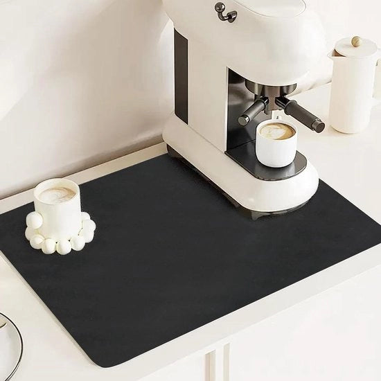 Absorbente mat di cucina a doppia funzione 50x40 cm - Piastra di sicurezza antiscivolo - Resistente alla lavastoviglie - Certificato eco - Asciugamano per piatti con proprietà antiriflesso.