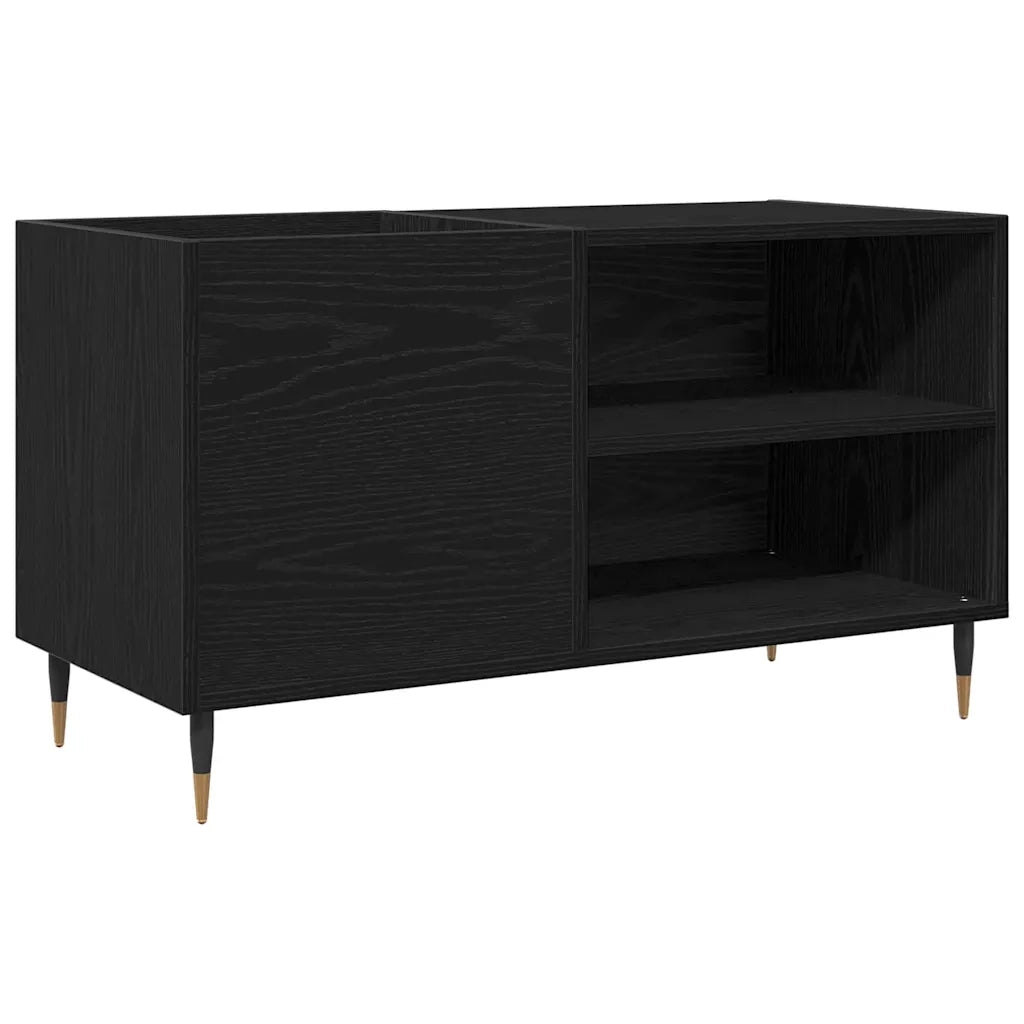 Mobile porta vinili con lo scaffale Rovere Nero 85 x 38 x 48 cm 862896