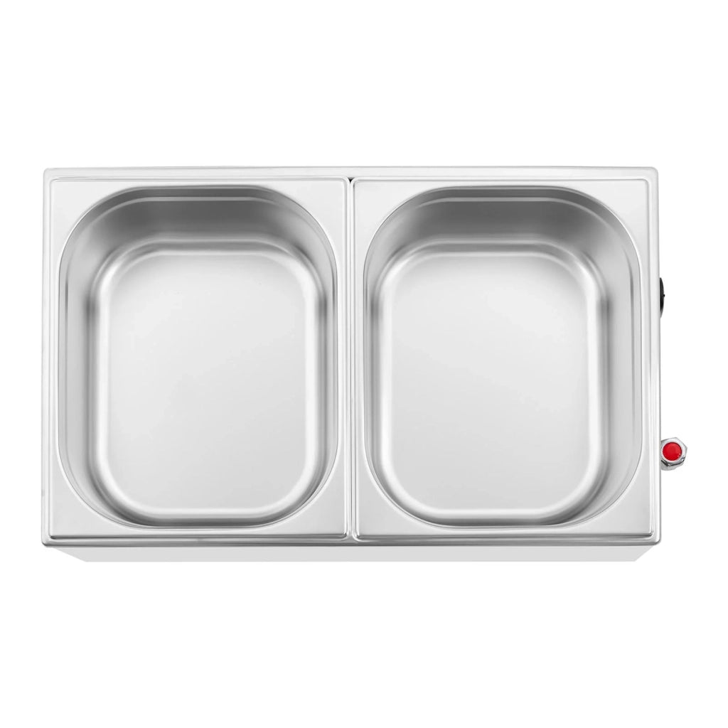 Scaldavivande/bagnomaria professionale da 600 watt con 2 contenitori GN 1/2 e rubinetto di scarico (14_0004218)