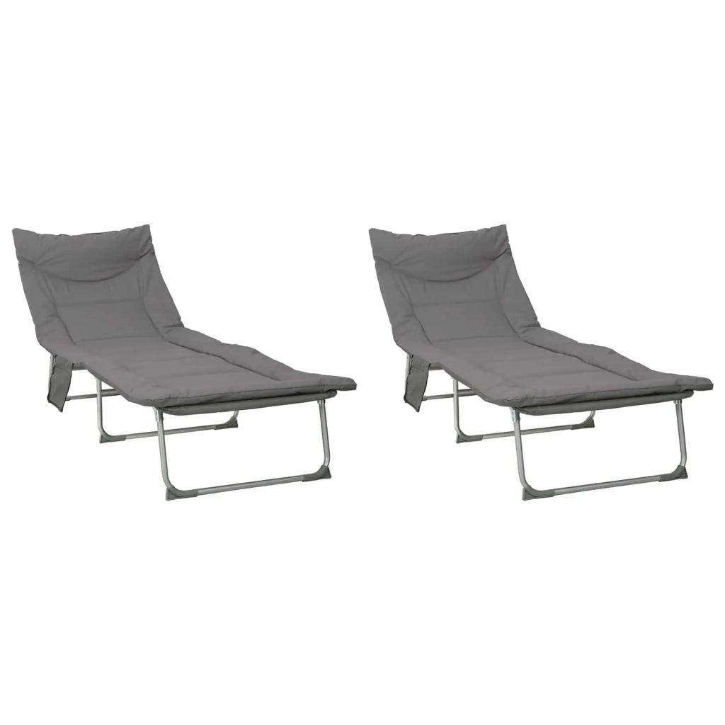 Lettino prendisole pieghevole con cuscino 2 pcs Antracite