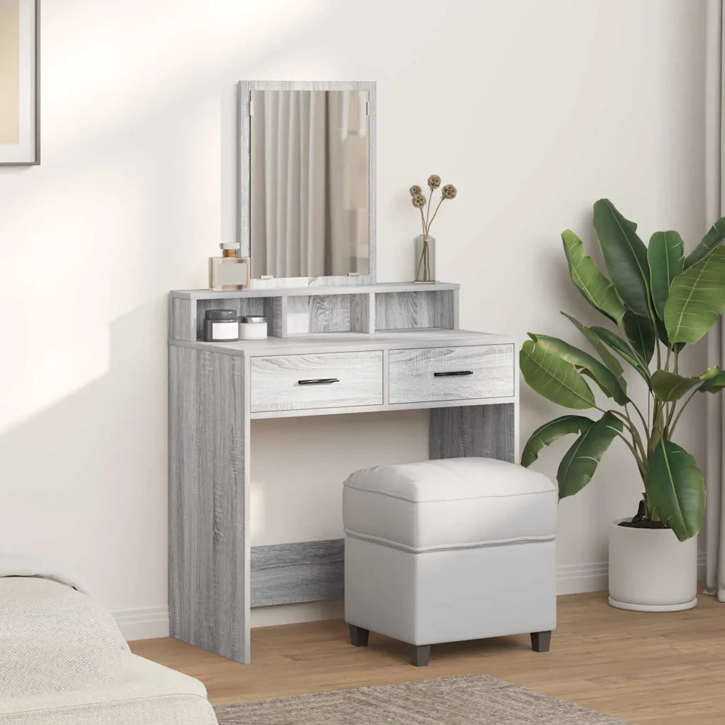 Toeletta | Tavolo da Trucco con cassetto Grigio Sonoma 79 x 41 x 140 cm