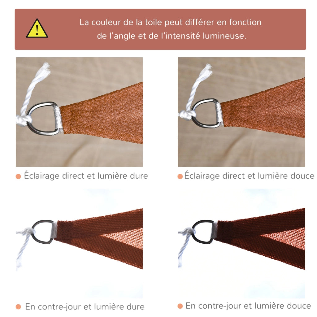 Tenda da sole triangolare grande ¨C zephmum ¨C rosso ruggine 4x4x4m