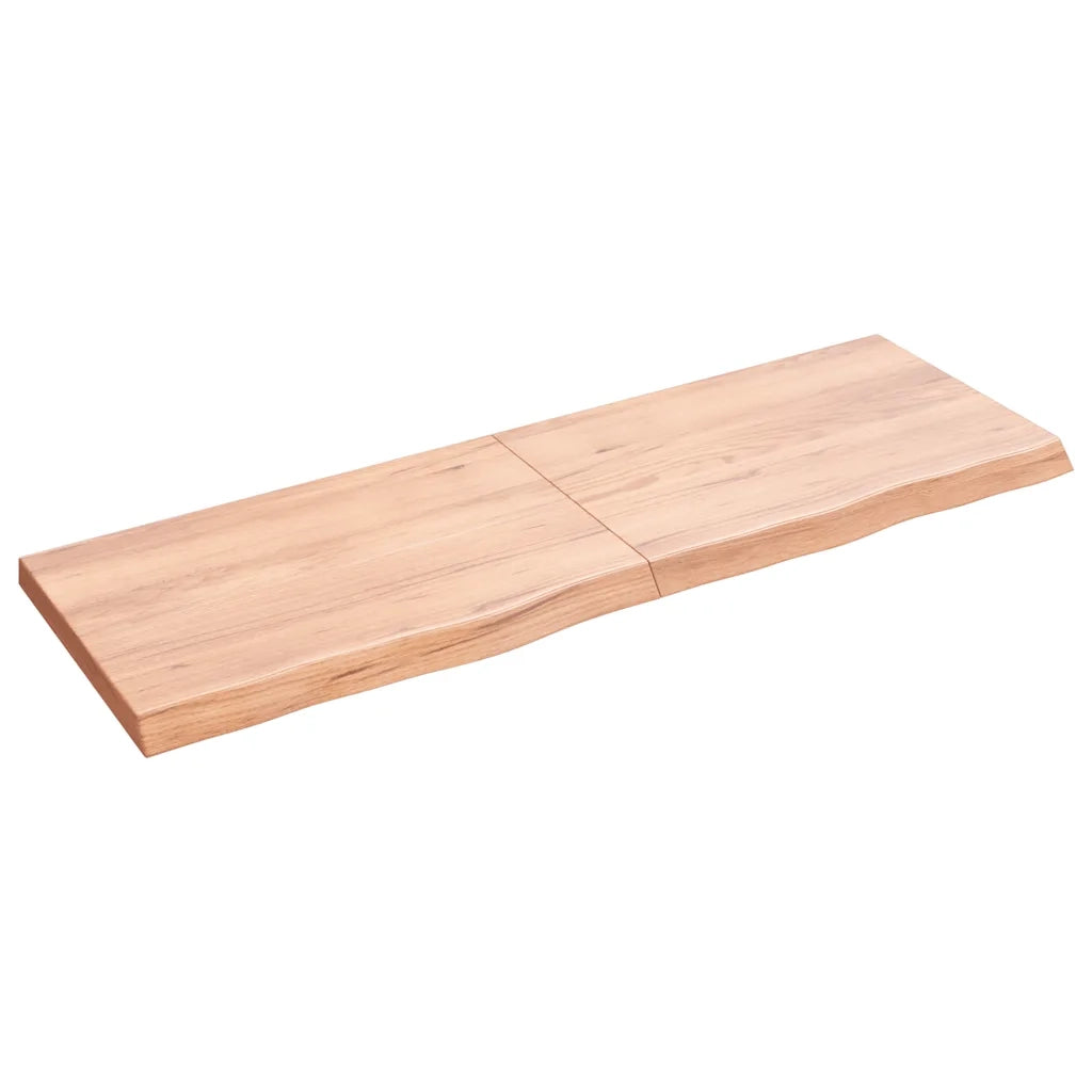Piano Bagno Marrone 120x40x(2-4) cm Legno Massello Trattato 3156139