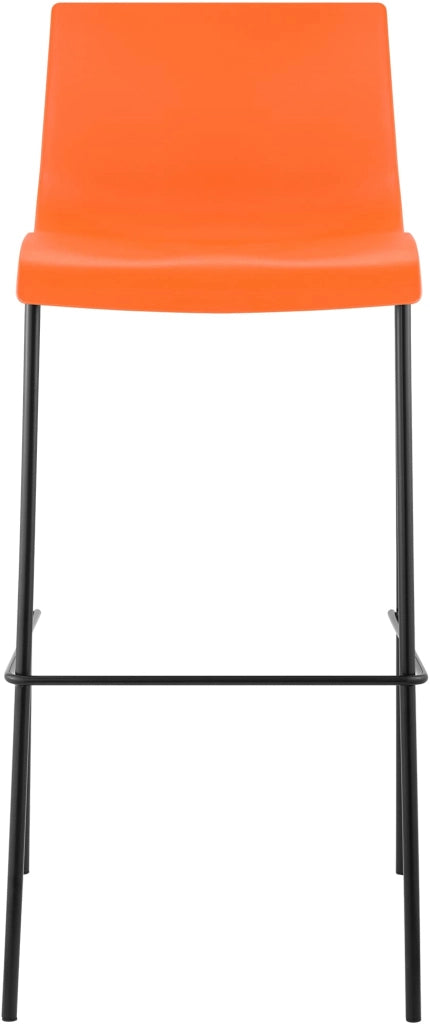Set di 2 sgabelli da bar Hoover con struttura a 4 piedi in plastica nera 1