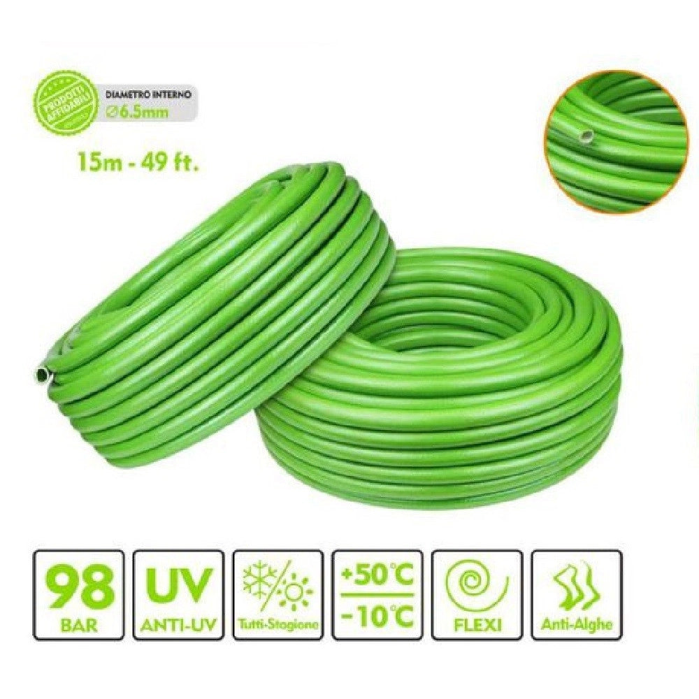 Trade Shop - Tubo Per Giardino Irrigazione In Pvc Verde Pompa Acqua 15 Mt 49ft ø 6.5mm 57512 -