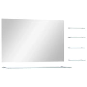 Specchio da Parete | Specchio decorativo con 5 Mensole Argento 100x60 cm
