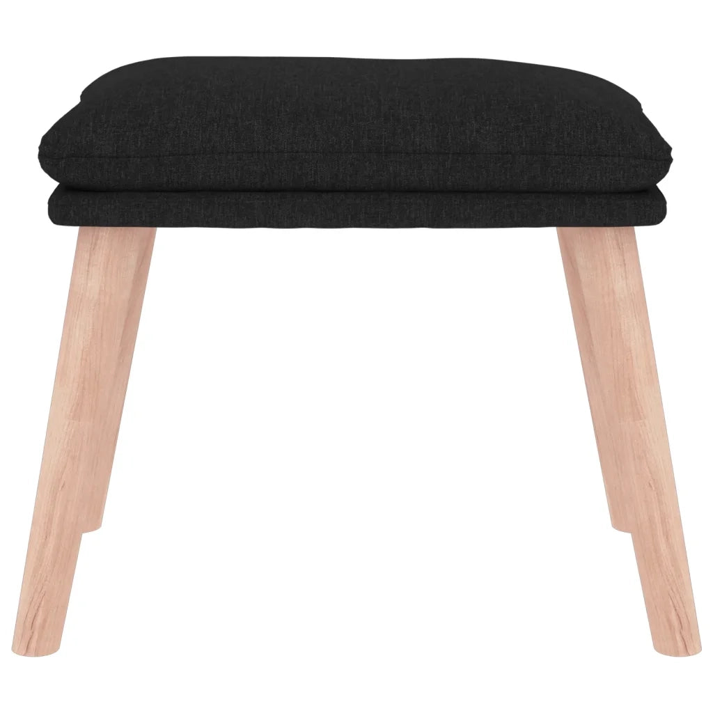 Poggiapiedi Nero 45x29,5x35 cm in Tessuto 341430