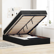 vidaXL Struttura Letto Pouf con Materasso Nero 120x200 cm Velluto