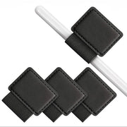 Penitore 4-direzionale in pelle nera adesiva, penitore per agenda, penitore per matite, penitore in pelle PU adesiva, per libro di appunti, calendario, tablet, cartellino