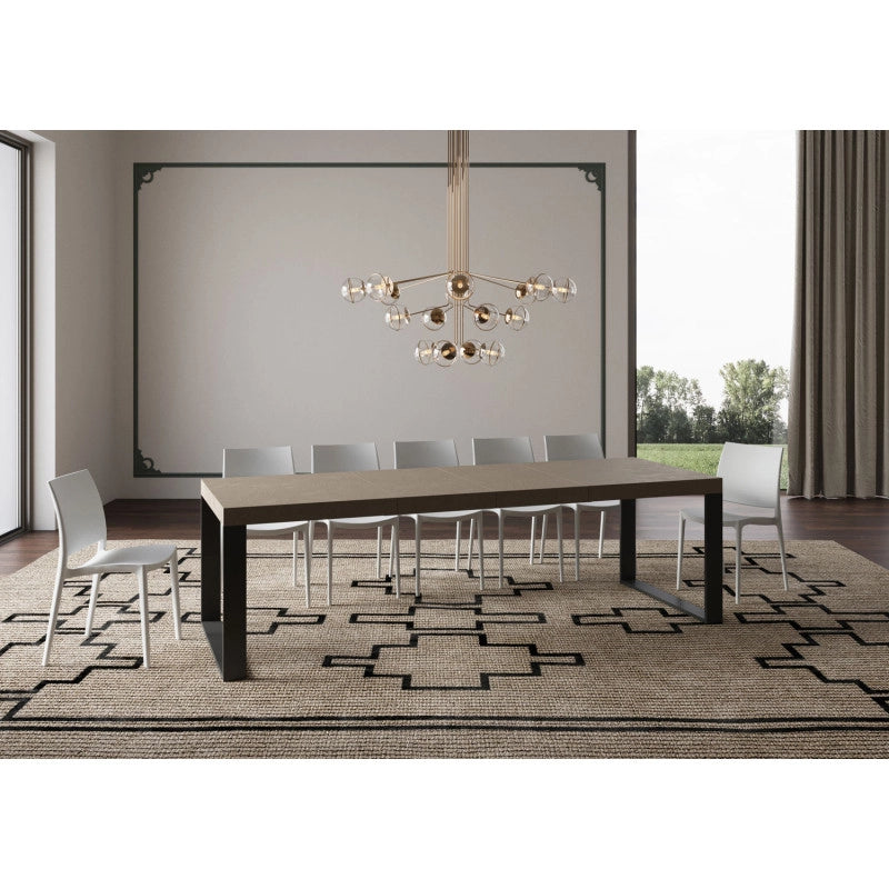 Tavolo allungabile 200/304x90 cm Tecno Premium telaio Antracite - Tortora