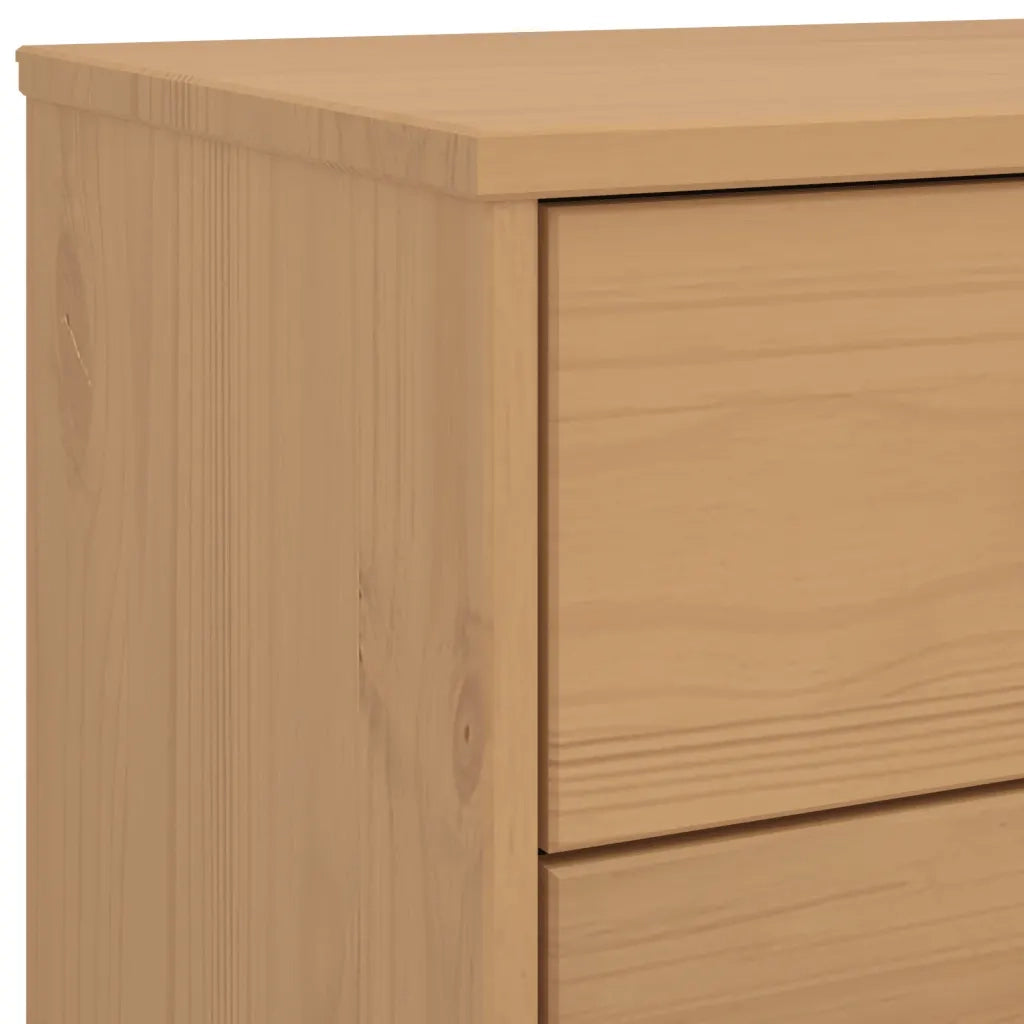 Cassettiera OLDEN Marrone in Legno Massello di Pino 358591