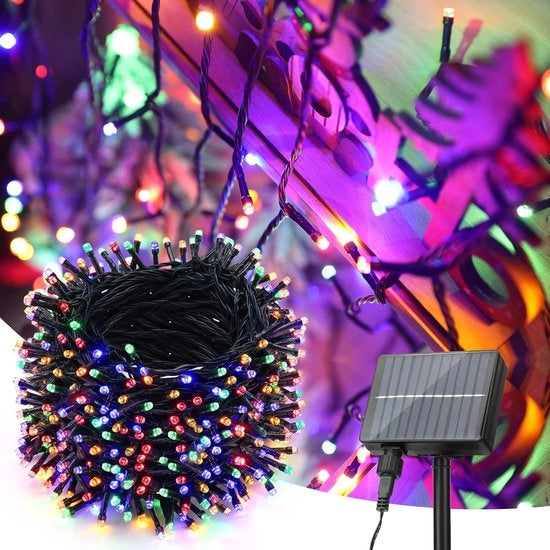 Cavo di Illuminazione Solare per Esterno con 500 LED Colorati - Impermeabile e 8 Modalità
