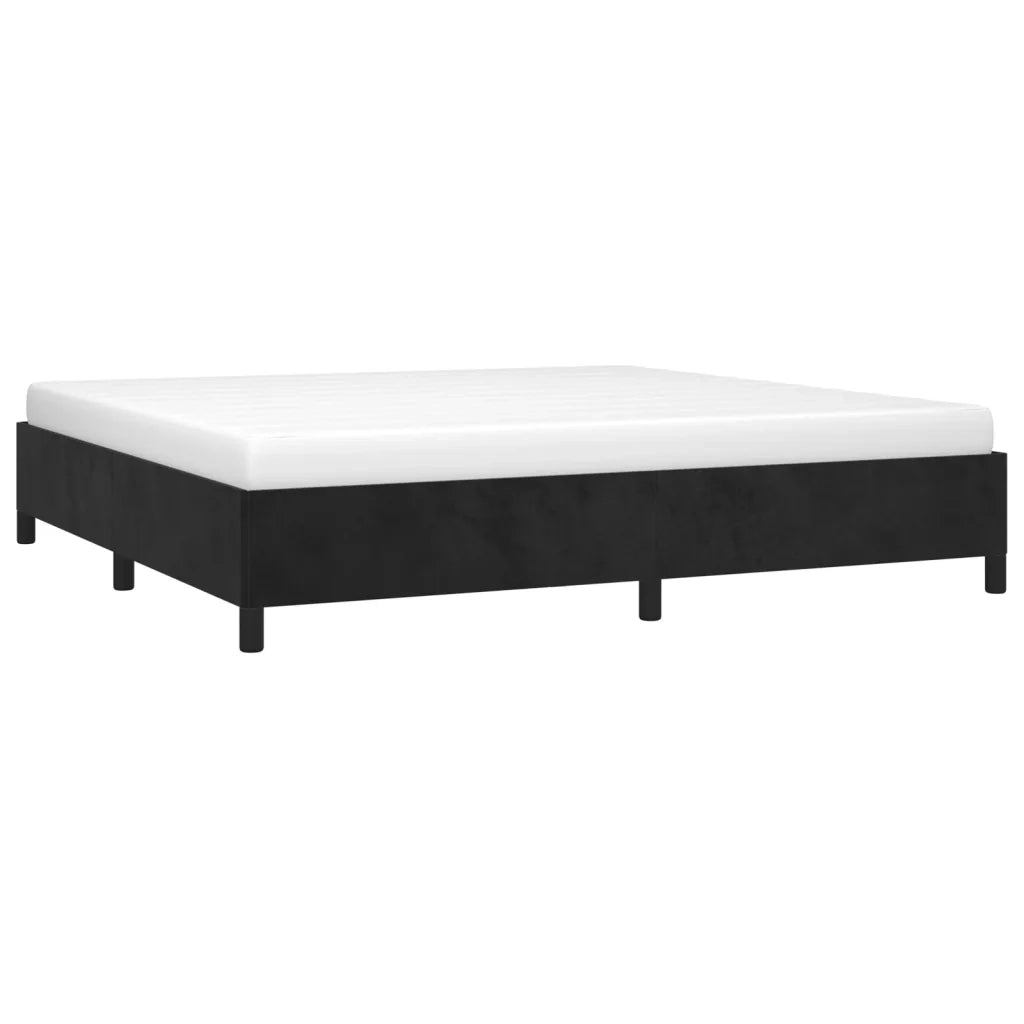 Giroletto senza Materasso Nero 200x200 cm in Velluto 347344