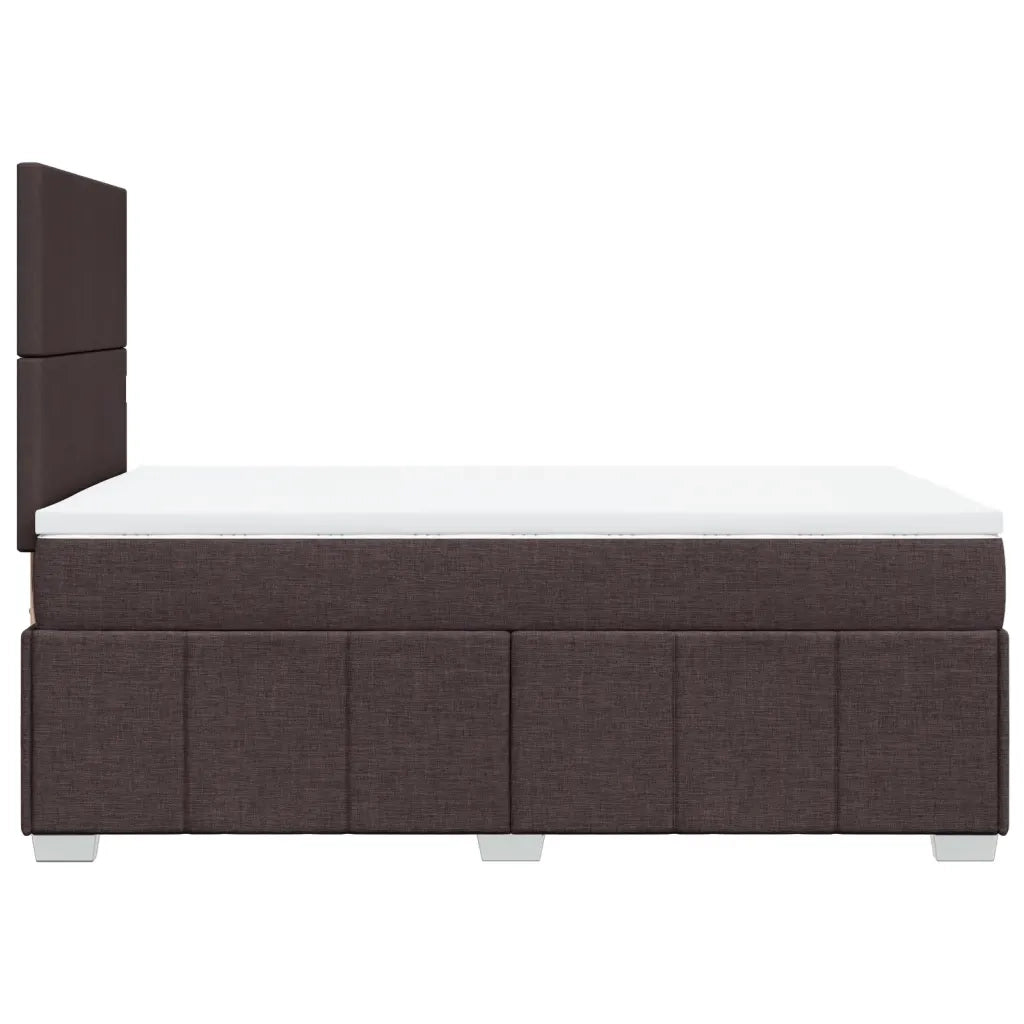 Giroletto a Molle con Materasso Marrone Scuro 120x200cm Tessuto