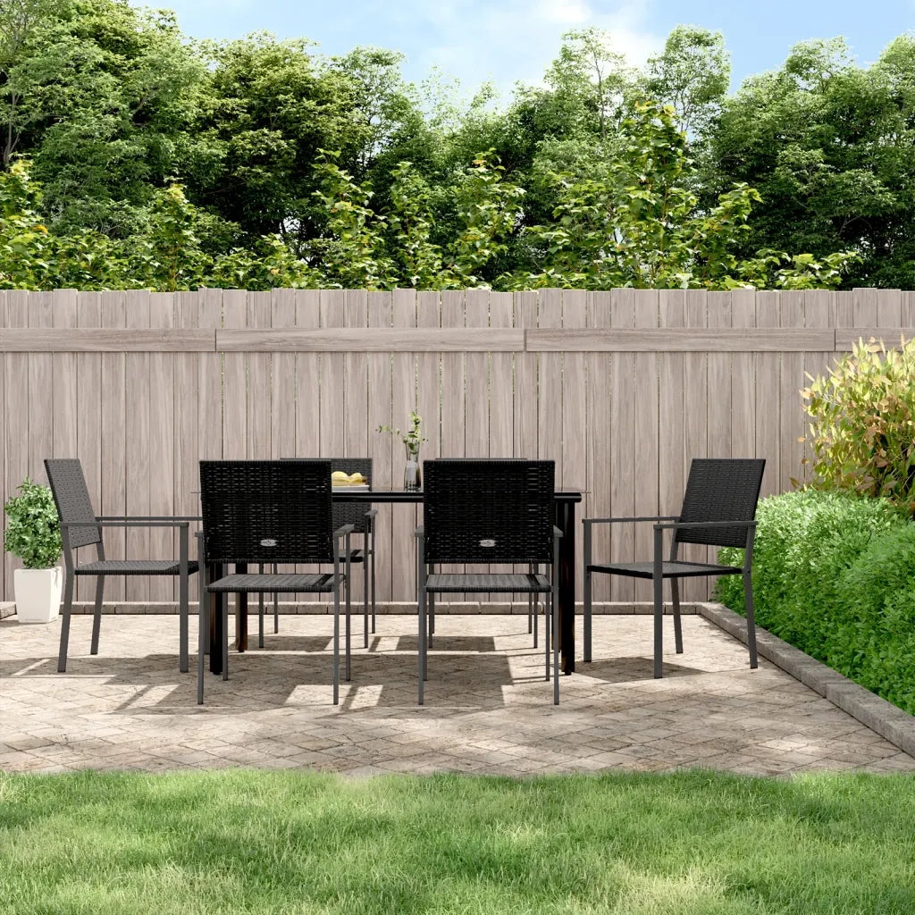 Set da Pranzo da Giardino 7 pz in Polyrattan e Acciaio 3187028