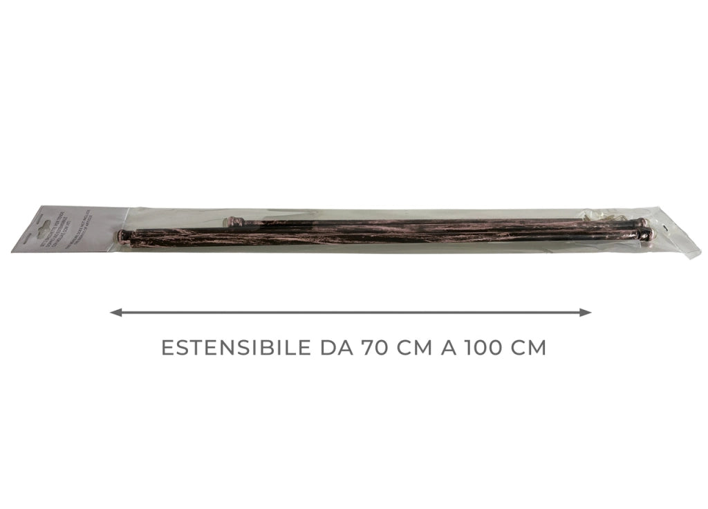 Bacchette Tende A Pressione Bastone Tenda Estensibile Astina Con Molla - 70-100 - Nero-Rame