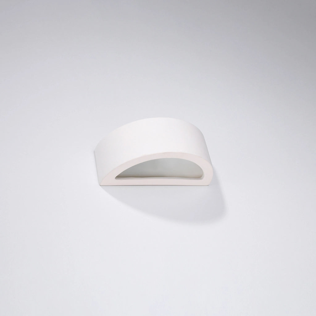Applique semicircolare in ceramica bianca 30cm LUMERA E27