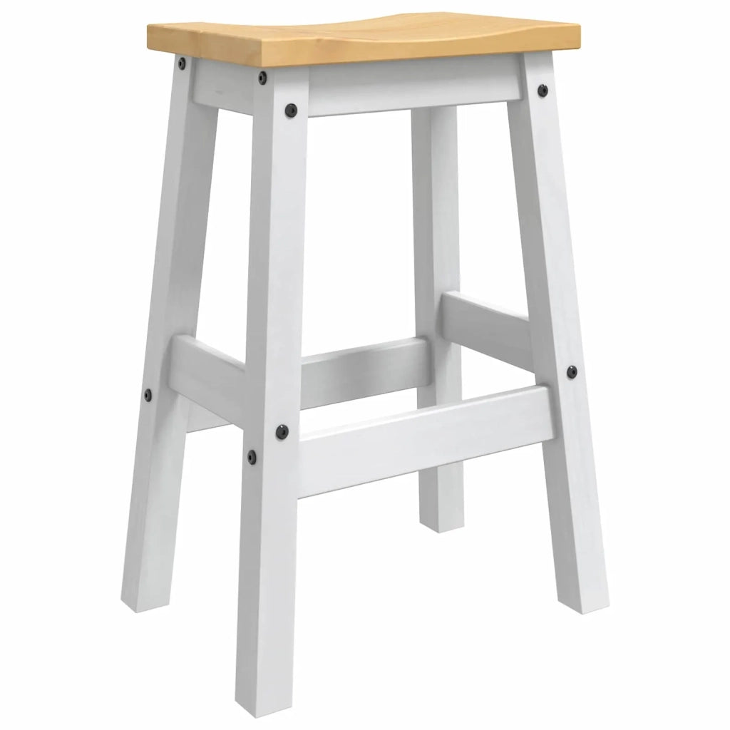 Sgabello da bar 2 pz Bianco e Cera di Miele 44 x 30 x 63 cm 42033391