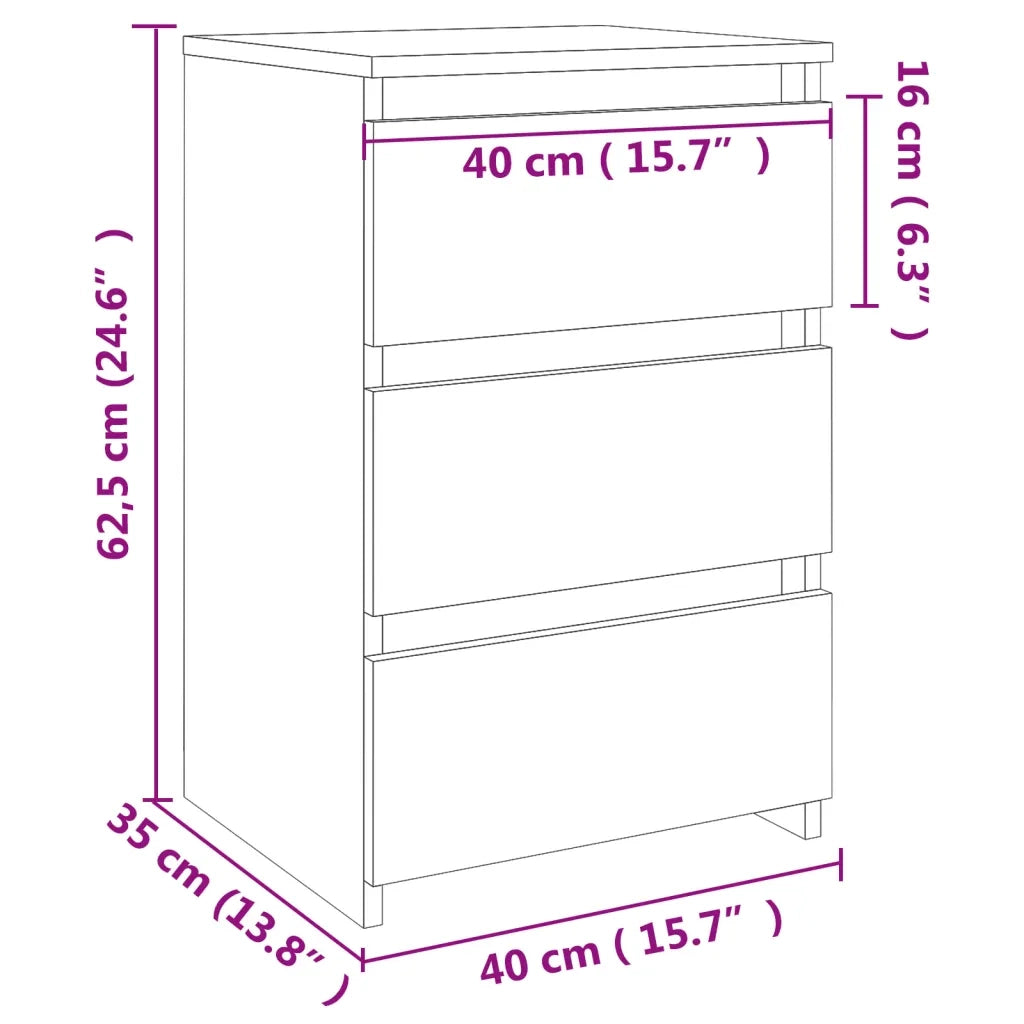 Comodino in Rovere Sonoma 40x35x62,5 cm in Truciolato cod mxl 31172