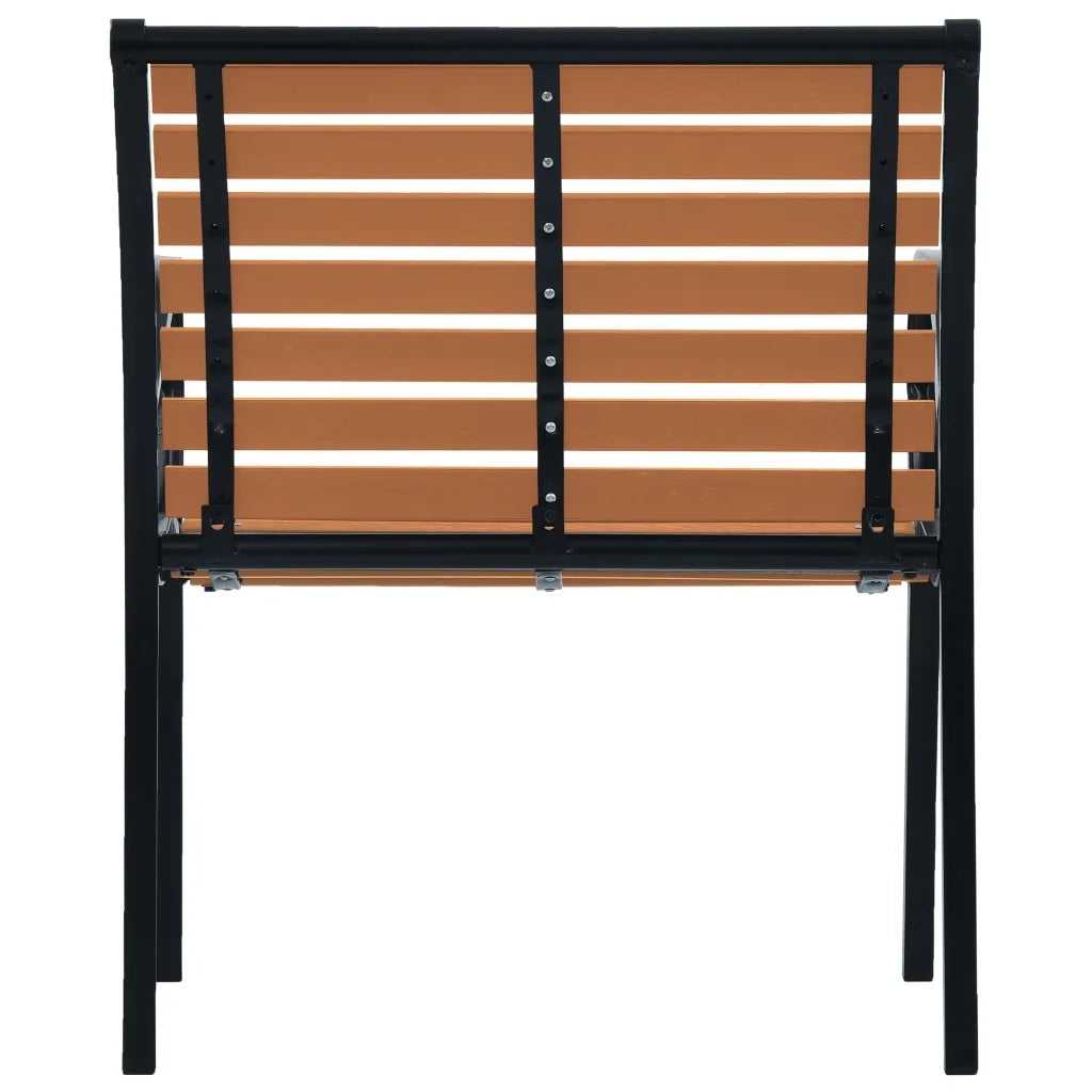 Sedie da Giardino 2 pz in Acciaio e WPC Nero e Marrone 312036