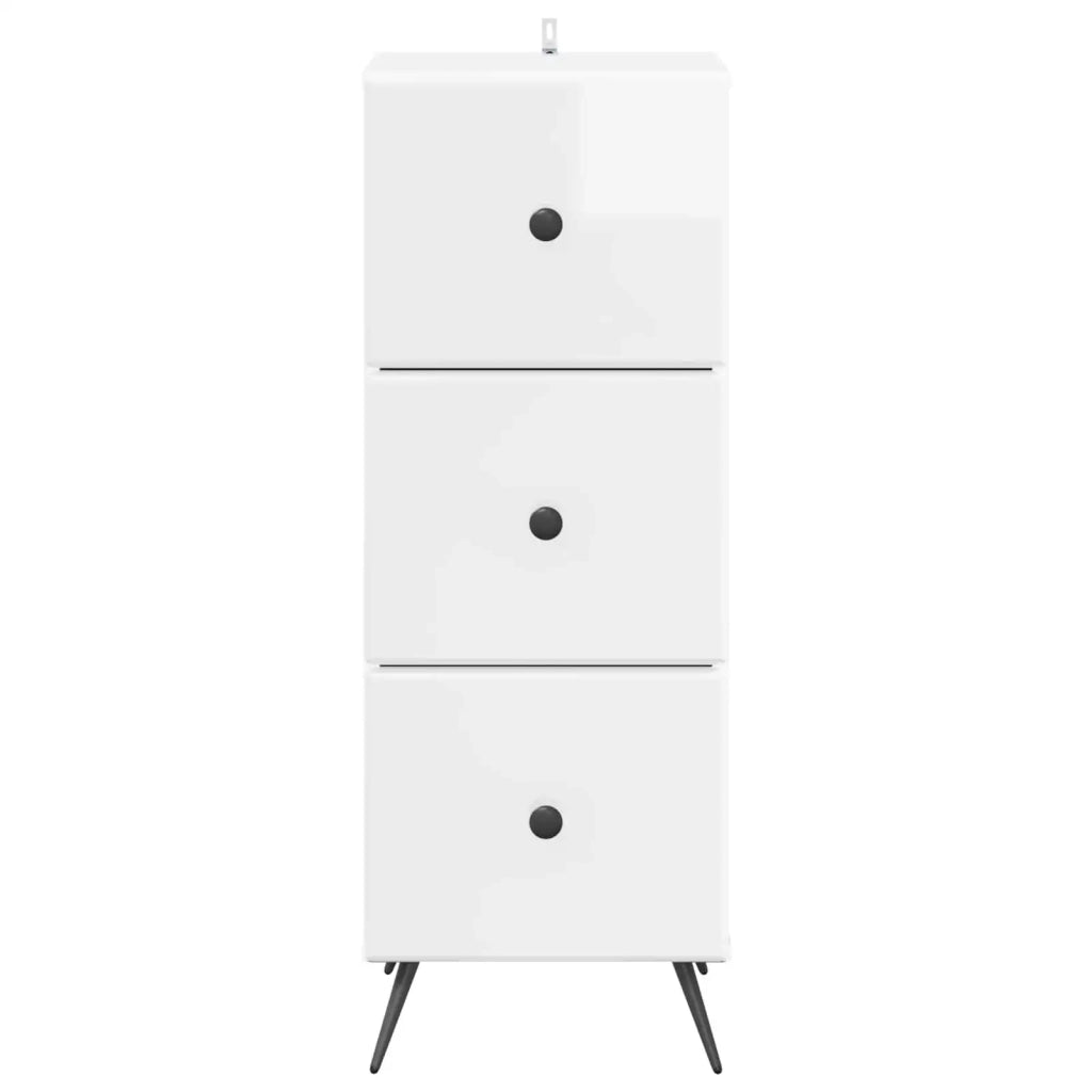 Mobile con Cassetti Bianco Lucido 33 x 34,5 x 90 cm