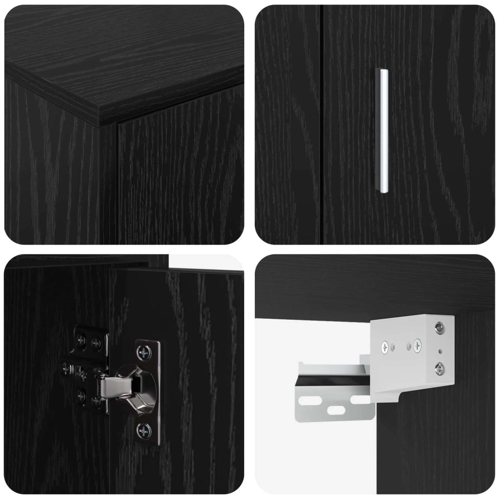 Set mobile TV 4 pcs Rovere Nero Legno multistrato 3397897
