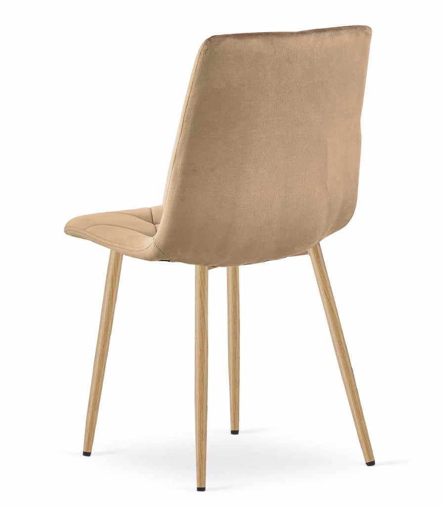Sedia Valora TYRA in velluto marrone con gambe in legno x4