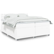 vidaXL Giroletto a Molle con Materasso Bianco 200x200cm in Similpelle