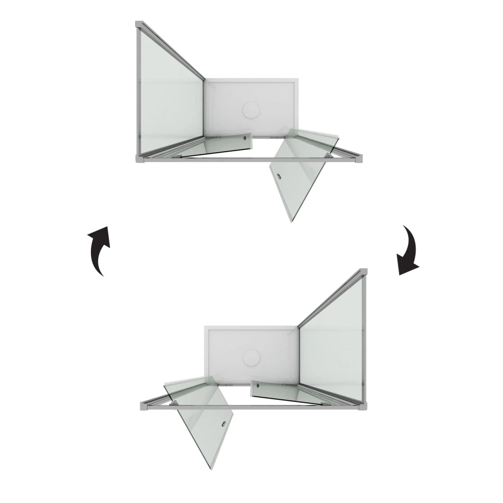 Box Doccia 80x130 AP. 130 CM H185 stampato C mod. Sintesi Duo 2 Ante