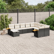 Set Divani da Giardino 10pz con Cuscini in Polyrattan Nerocod mxl 90134