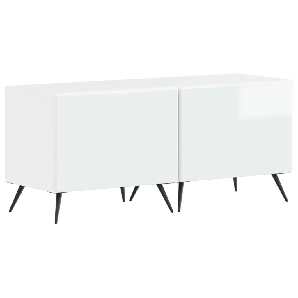 Mobile TV LED a 5 pezzi Bianco Lucido Legno ingegnerizzato 3416924