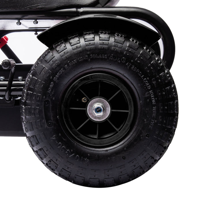 Go Kart a Pedali per Bambini 5-12 Anni con Sedile Regolabile e Freno a Mano Nero