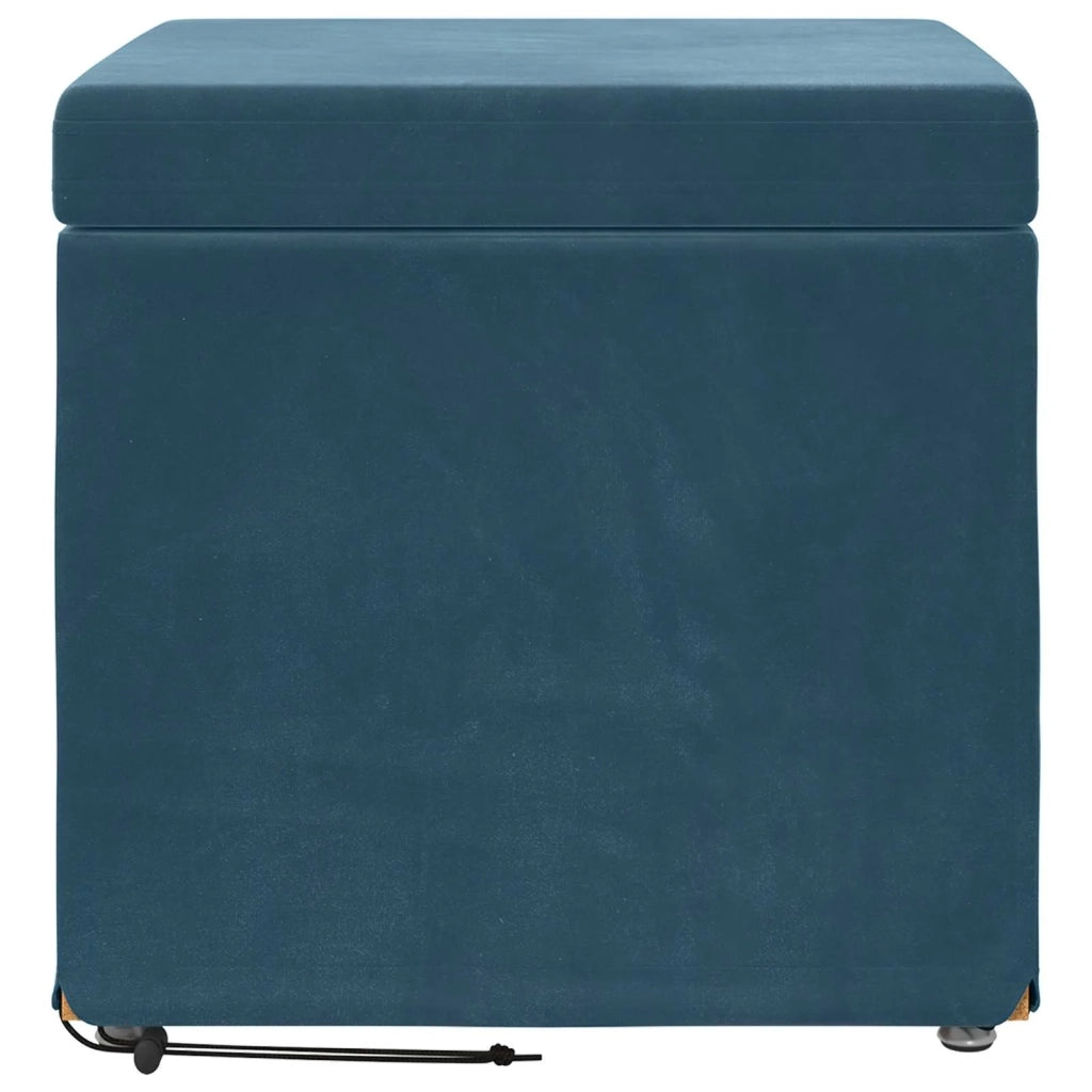 Pouf Blu 41 x 41 x 40 cm Velluto e Legno Ingegnerizzato 876749
