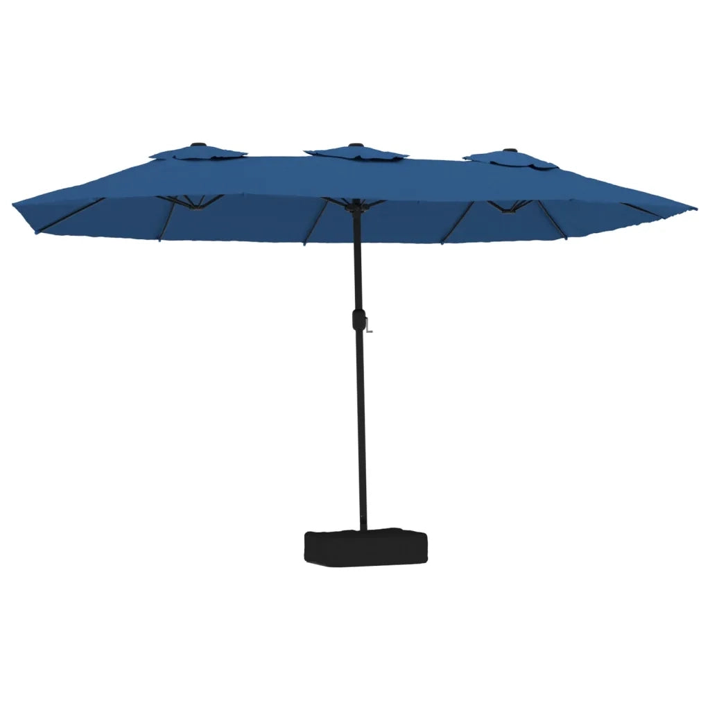 Ombrellone a Doppia Testa-Ombrello da giardino Azzurro 449x265 cm