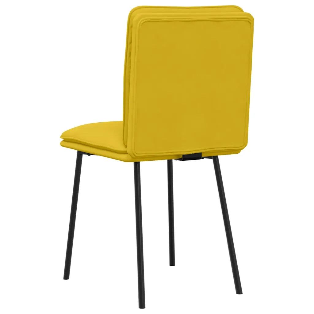 Sedie da Pranzo 2 pz Gialle in Velluto 4101316