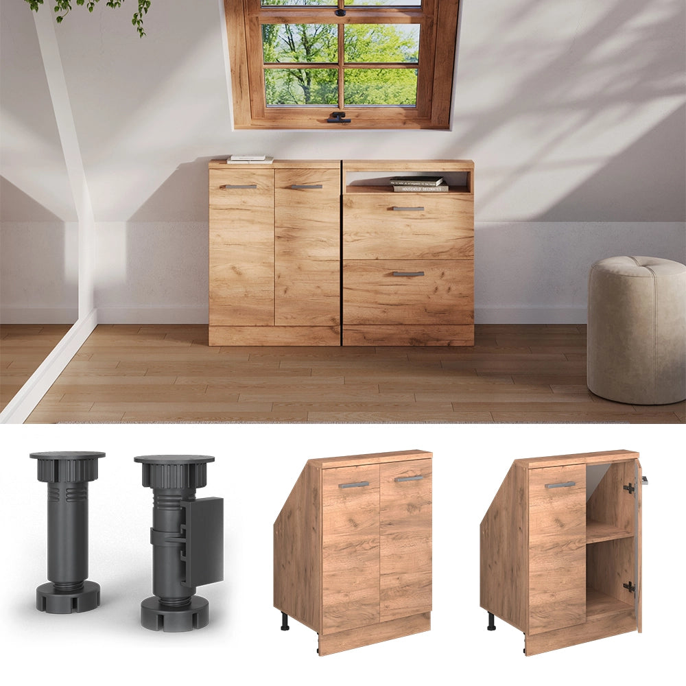 Mobile sottotetto Rion Rovere dorato/Rovere dorato con 2 porte Vicco