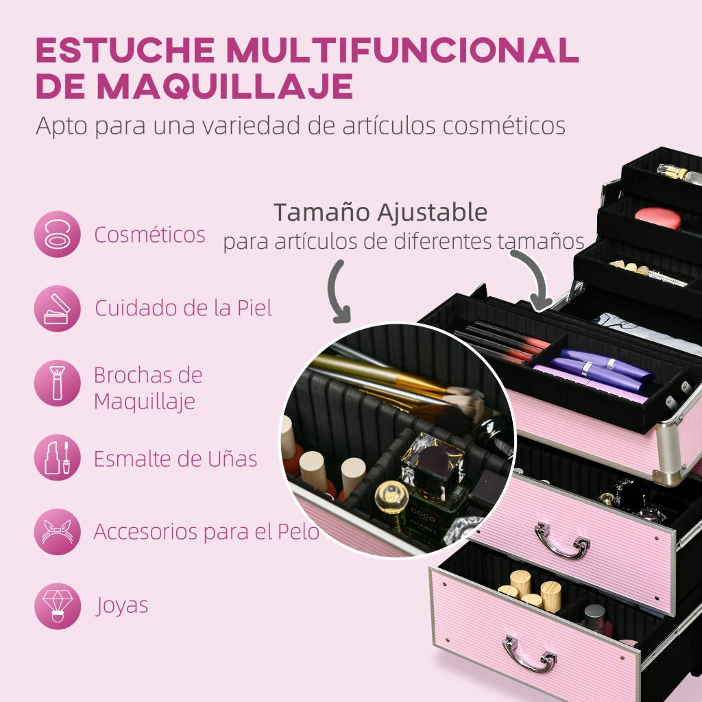 Cassettiera per Trucco ¨C Zephmum ¨C Rosa 36x23x58cm