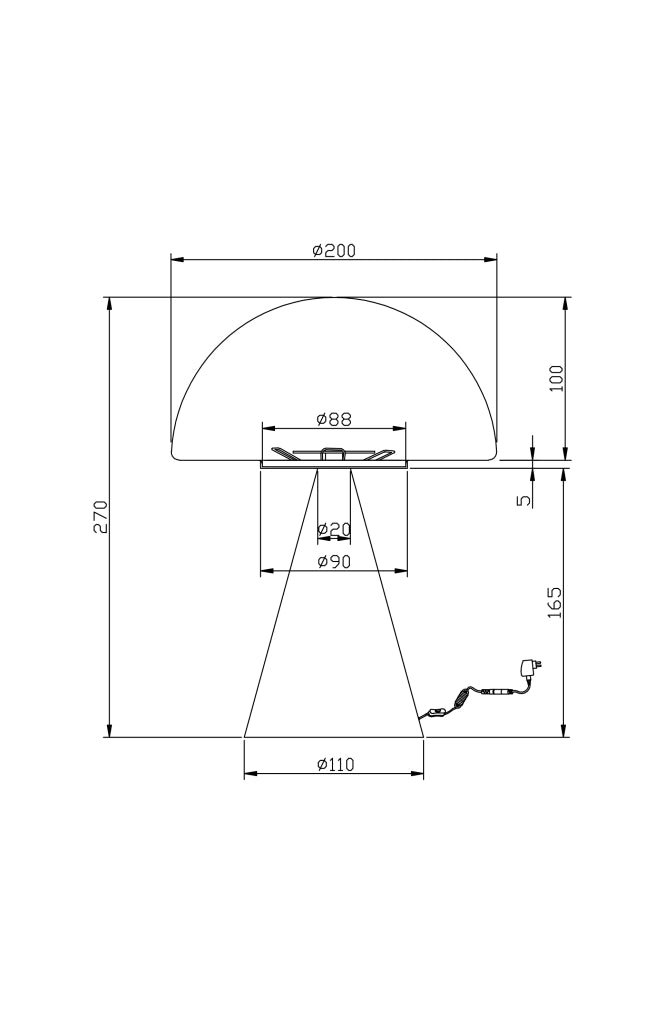 Lampada da Tavolo Blip LED 7W con Regolazione al Tocco e Tecnologia CCT 2700K-4000K, Struttura in Metallo e Vetro Soffiato, Colore Bianco - Blip