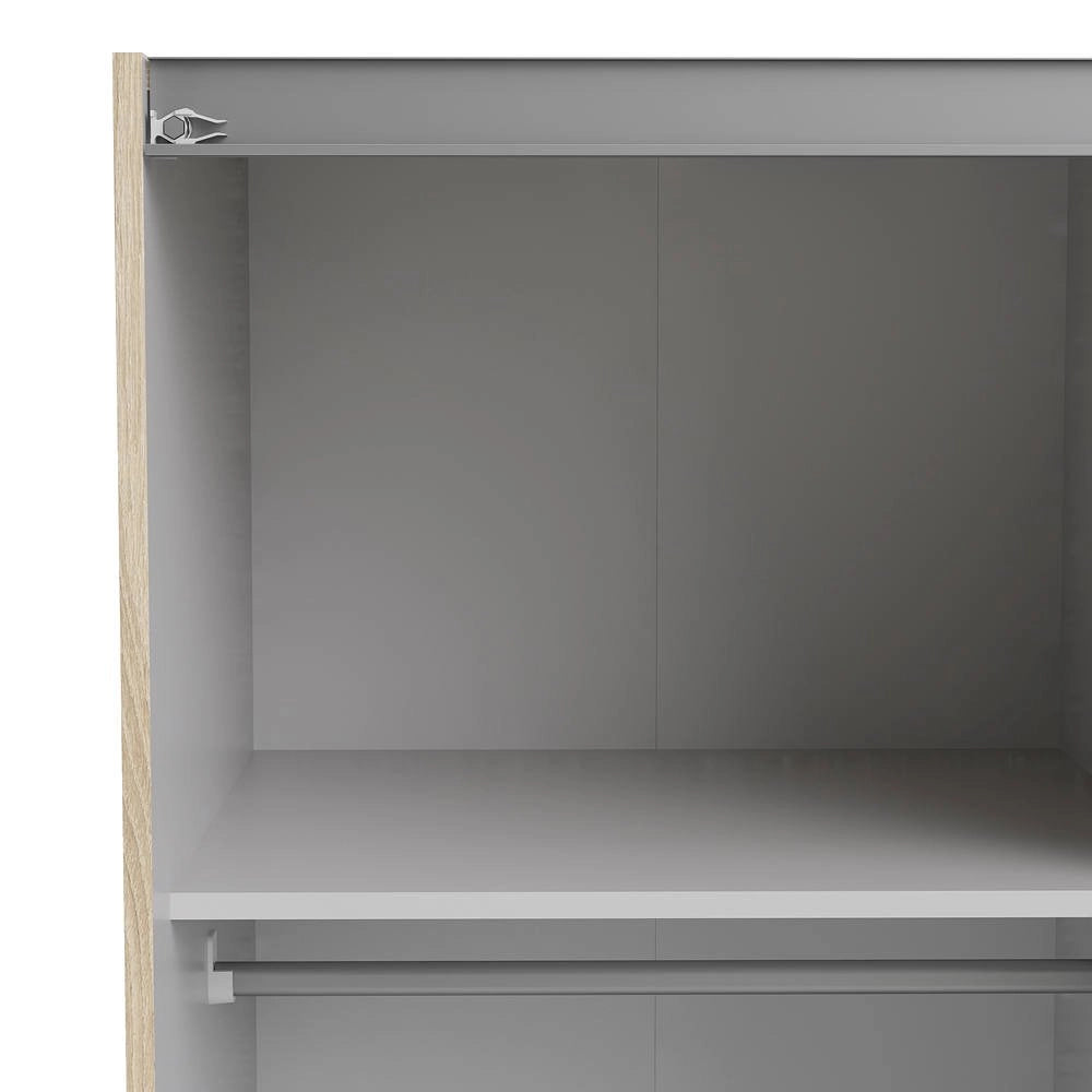 Armadio Camera da Letto Alienor, Guardaroba Grande 4 Ripiani, 59x200h cm Marrone Quercia