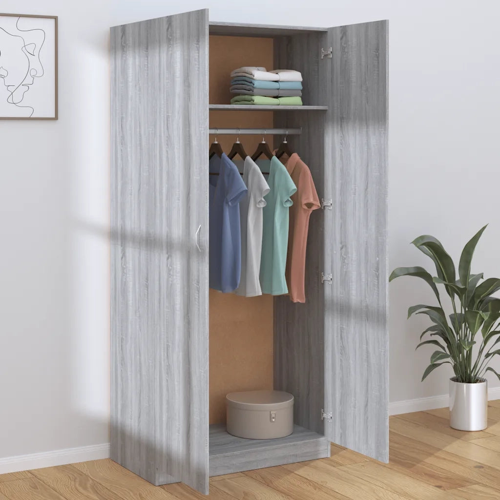 Armadio Grigio Sonoma 90x52x200 cm in Legno Multistrato CFW2017792