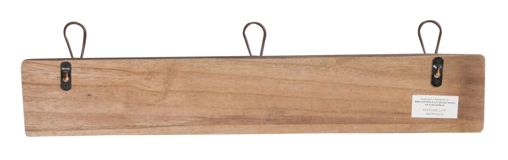 Biscottini Attaccapanni da parete in legno massello L57,5XPR7XH14 cm massello, dipinto