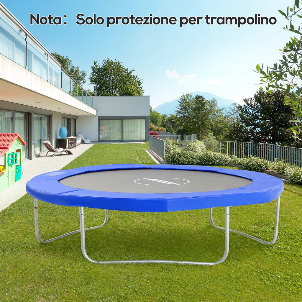 Copertura di Protezione per Trampolino elastico ?305 cm, in Plastica e PE con Imbottitura da 15 mm, Blu