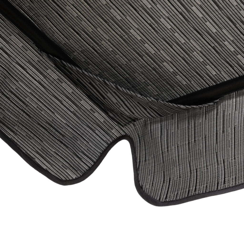 Dondolo 3 Posti 200x120x170 cm in Acciaio e Tessuto Nero