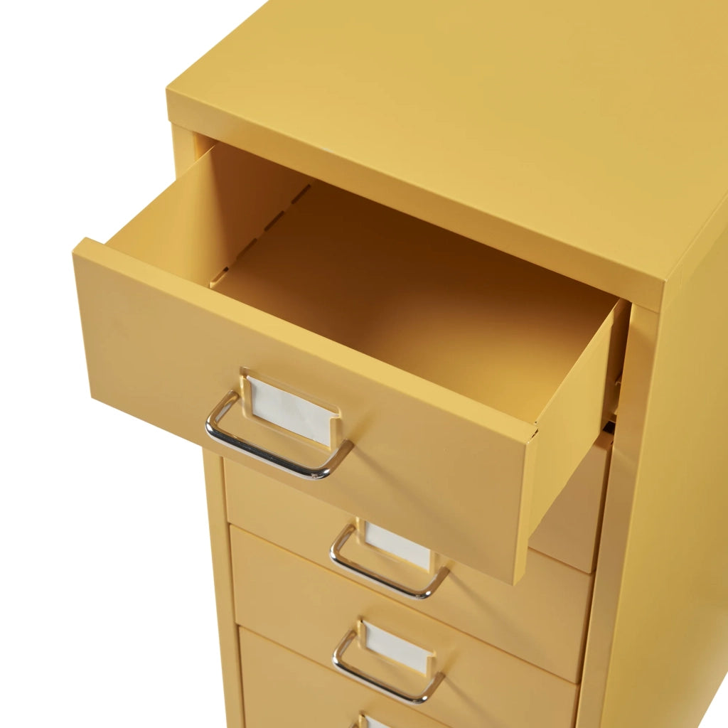 Mobiletto da ufficio mobile contenitore su ruote con 5 cassetti 69 x 28 x 41 cm giallo 03_0009101
