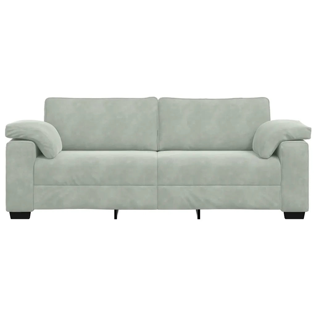Divano a 3 Posti Grigio Chiaro 220x77x82 cm in Velluto 4105277