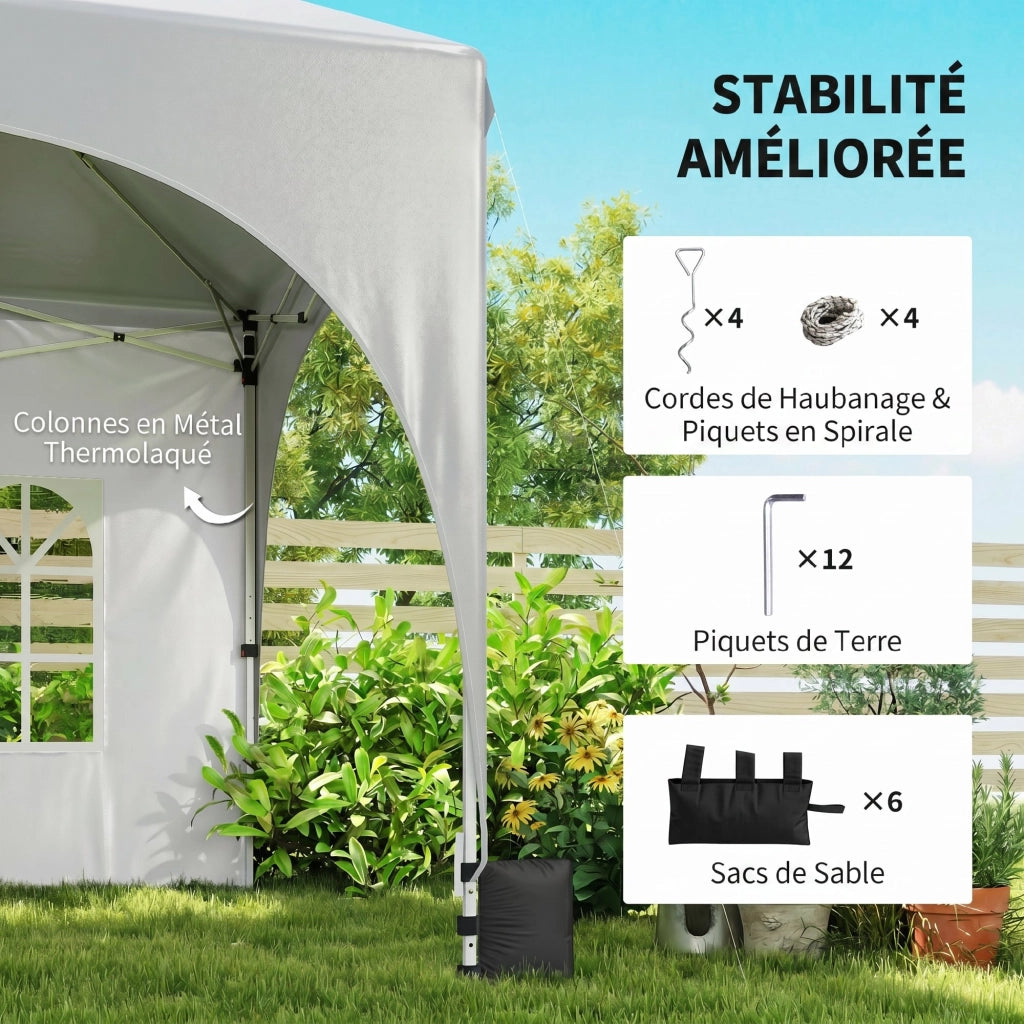 Gazebo pieghevole impermeabile ¨C zephmum ¨C 3x6m bianco