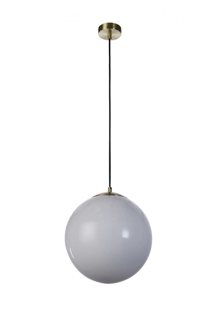 Atom II Pendant - Ottone satinato e vetro opalino